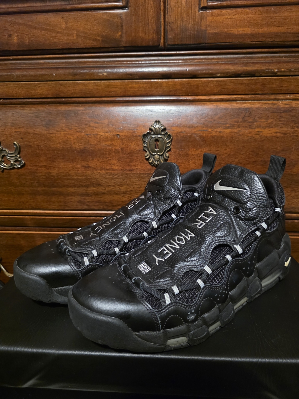 Nike Air More Money Black and Gray Men's Sneakers